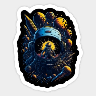 astronaut space planet Sticker